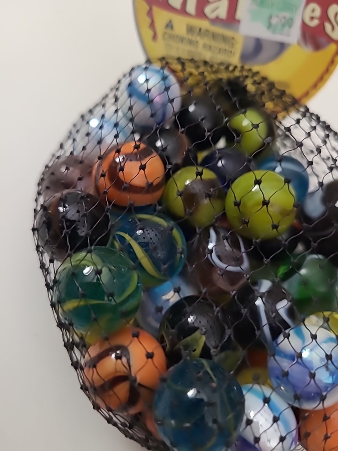 Vintage Top Notch Marbles Bag Of 50 100% Glass Assorted Marbles 1 Super Shooter
