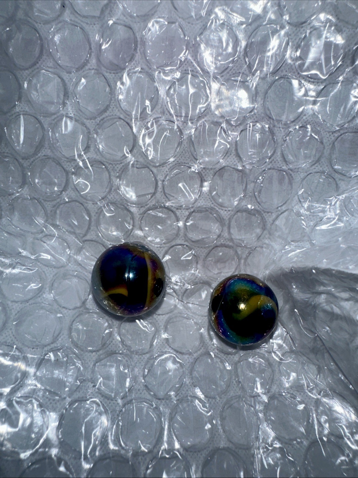 2 SUPERNOVA Iridescent METALLIC 5/8” Swirl Blue Green Purple metallic- Minty