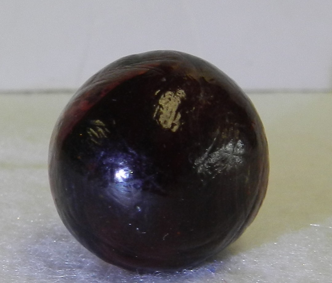#20851m Unique Vintage Akro Agate Experimental Red Glass Oxblood Blob Marble