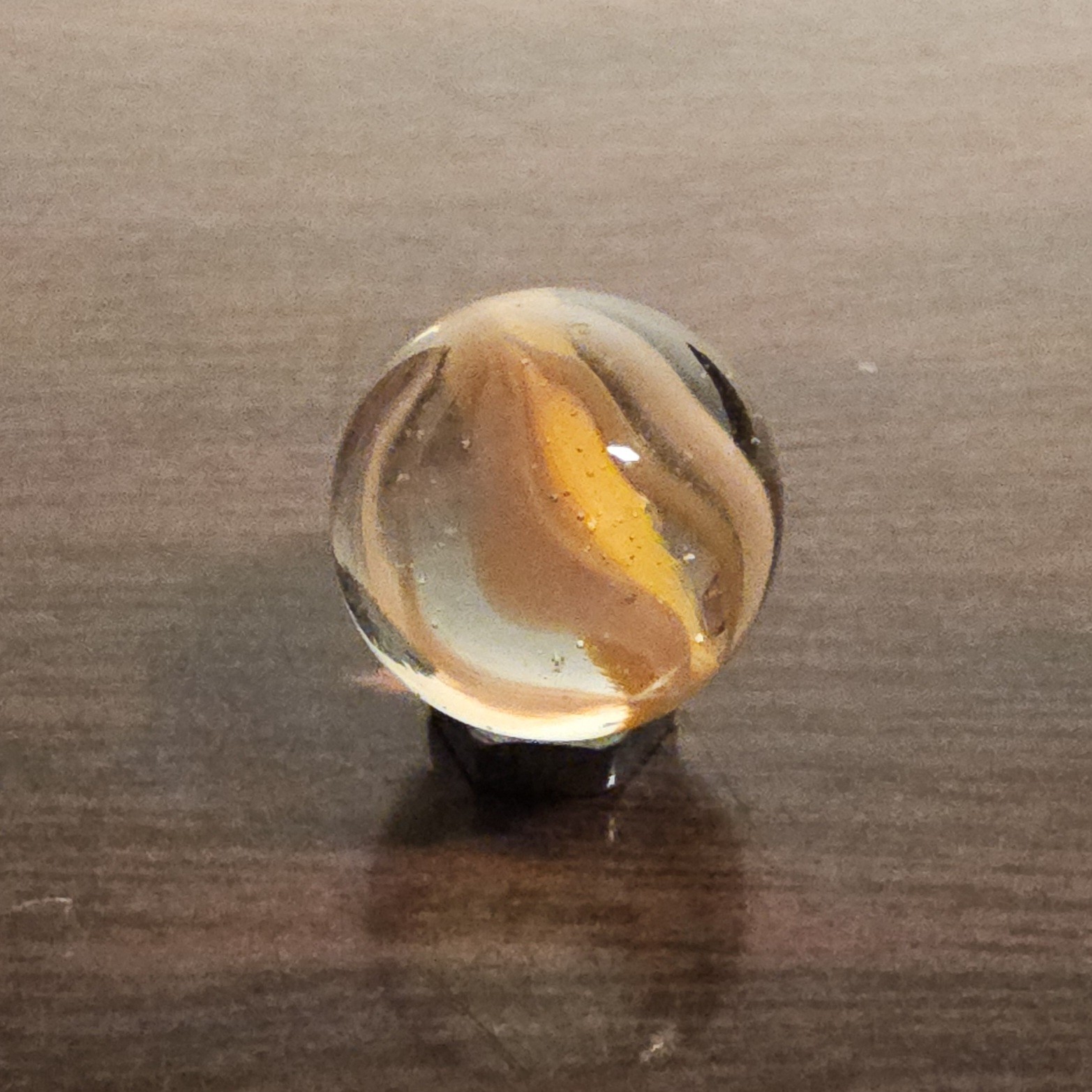 Vintage Vacor Orange Sherbert Spaghetti Ribbon .593″ Glass Marble