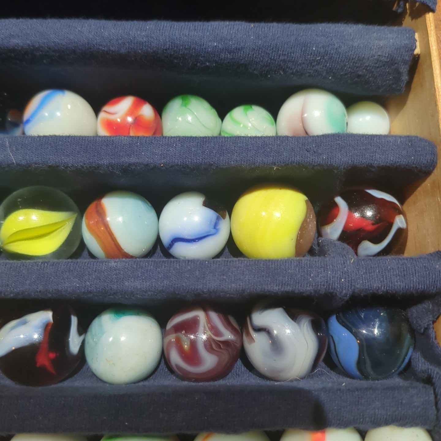 Lot Of Vintage Glass marbles. CAC, Akron agate, Peltier, Vitro Etc. 47 Total