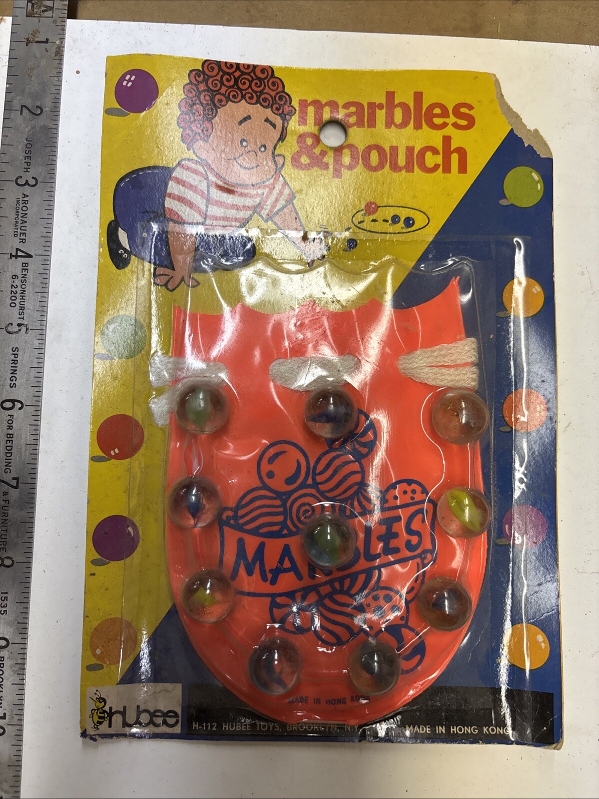 Vintage Marbles with Pouch Made in Hong Kong
