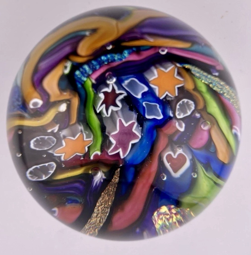 DOUG SWEET 2.1″ DICHROIC GLASS MARBLE