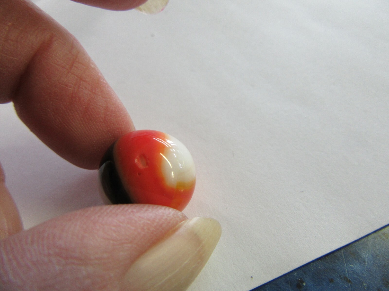 Vintage MARBLE KING Rainbow Red White Brown Marble 5/8″