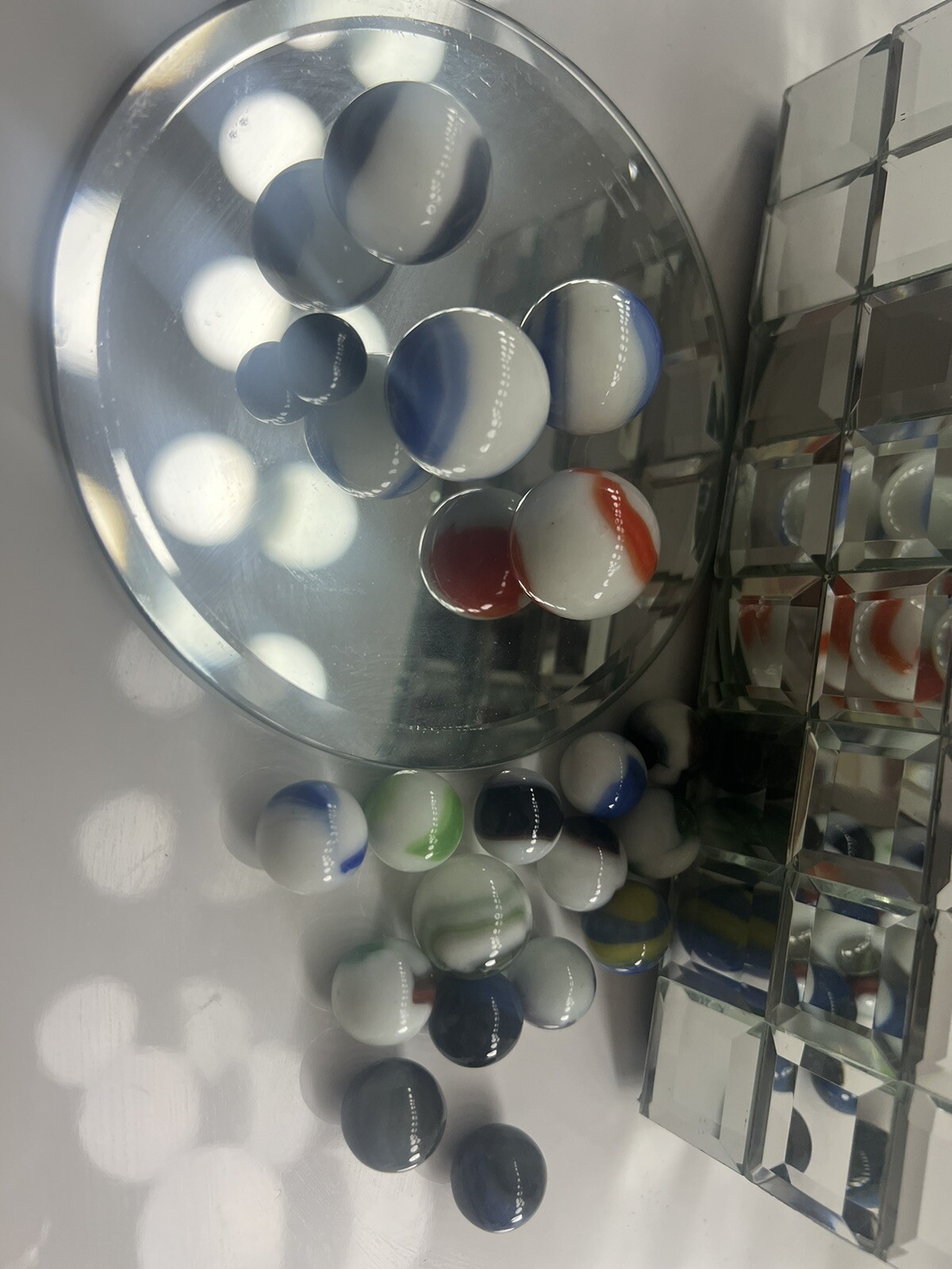 Glass Marbles Vintage Mixed Lot Sizes 19 Total