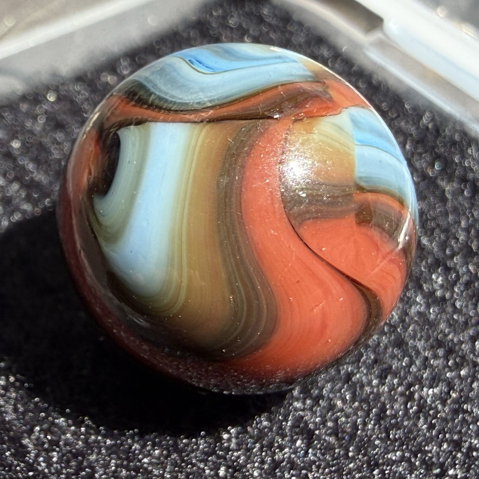 Christensen Agate Company CAC Striped Opaque Swirl With Oxblood .62” M Condition