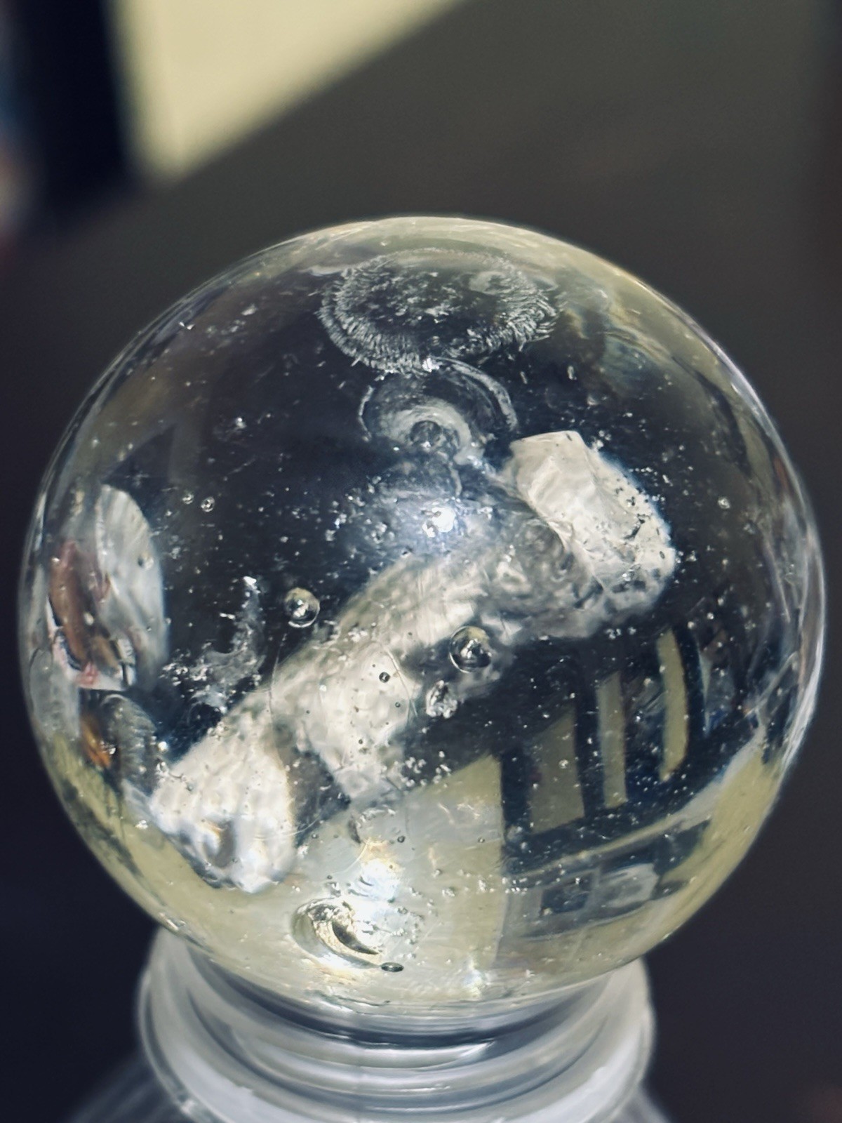 1.5” German Sulfide Toy Marble Standing Bear Polished