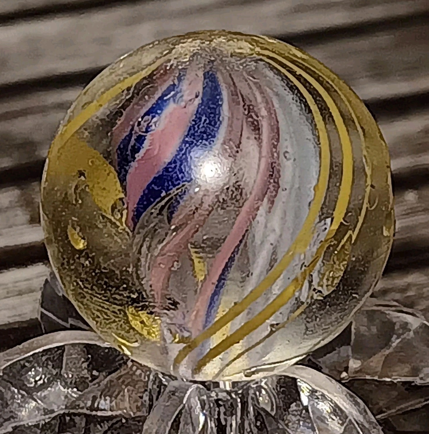 German Divided Core Swirl Marble. .66″ Good. Antique Handmade Marble.
