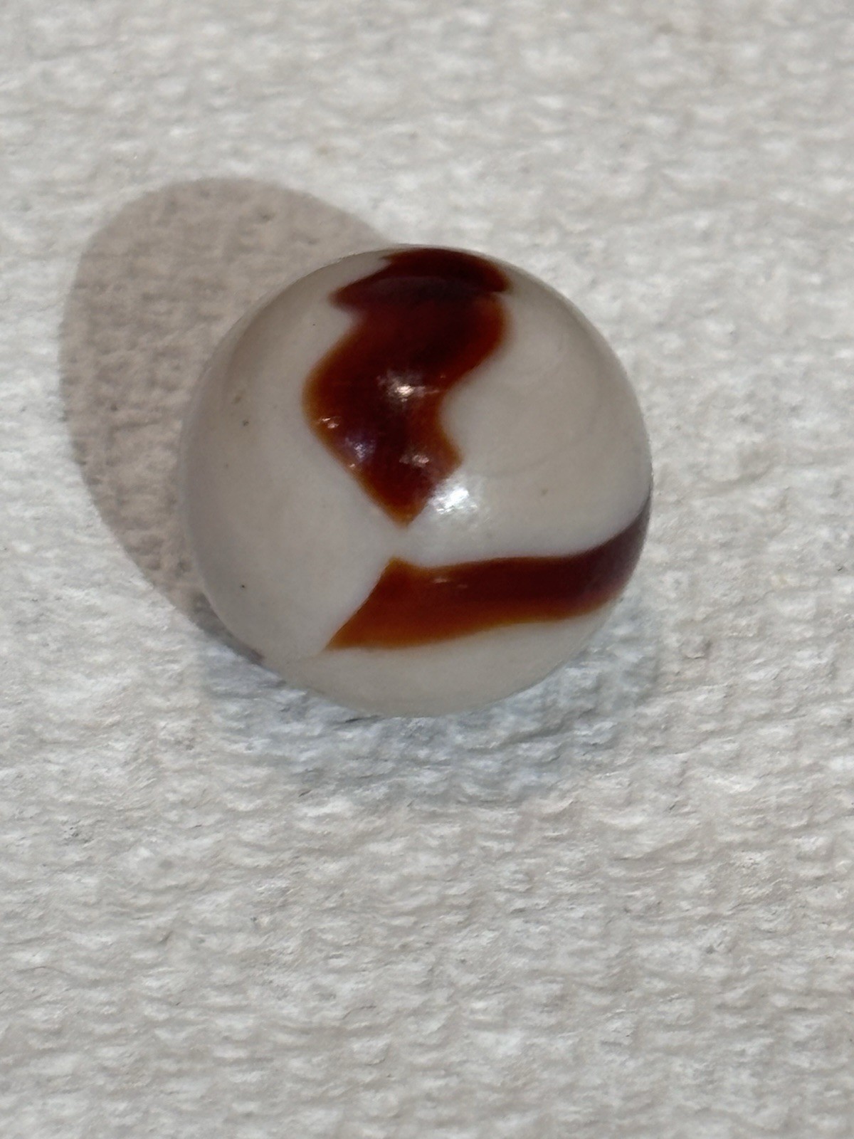 Vintage Marble Brown NLR Zebra Peltier Glass Company National Line Rainbo 0.66”