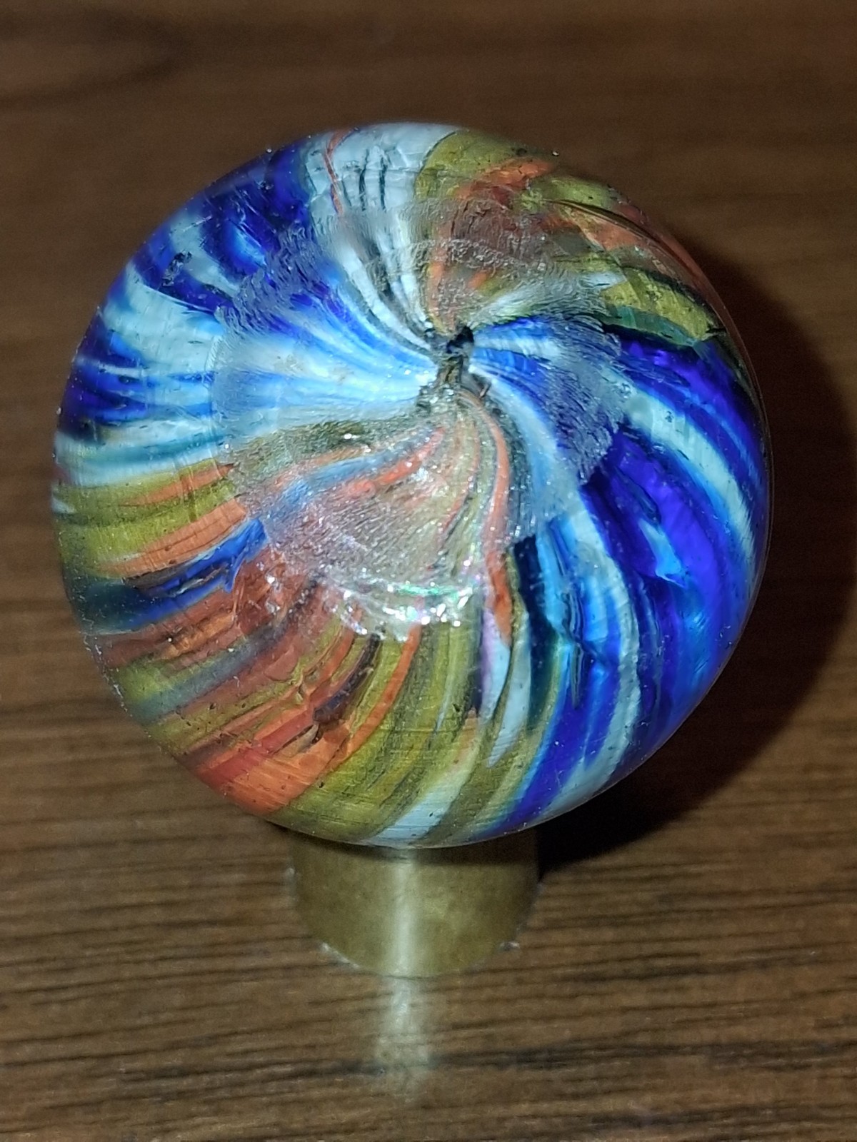 vintage marble GERMAN HANDMADE ONION SKIN 1.15″ 9.8 WET MINT ORIGINAL SURFACE#