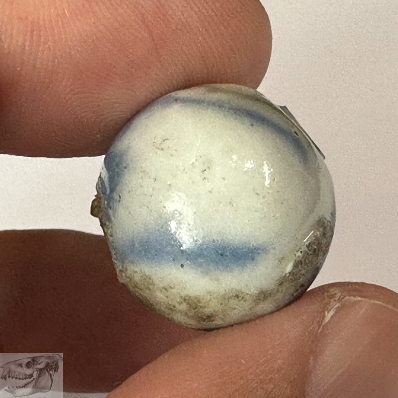 Lined Crockery Marble, Glazed Handmade 13/16 in, 1860-1920, Lauscha Germany S752