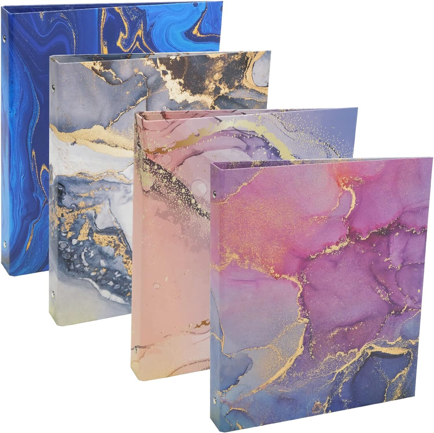 4 Pack Decorative Binder, 1 Subject (Marble Set) Marble