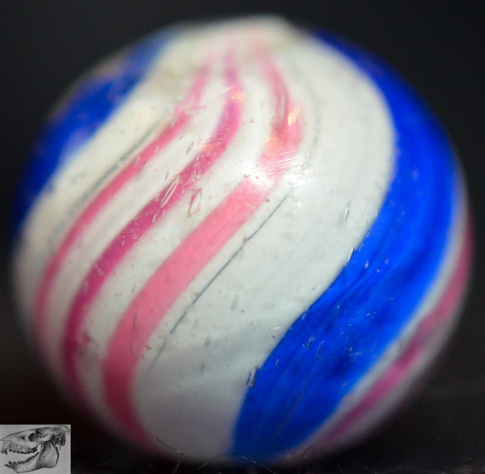 Handmade Peppermint Swirl Marble, 11/16 in, Near Mint+, Germany 1860-1920, S1053