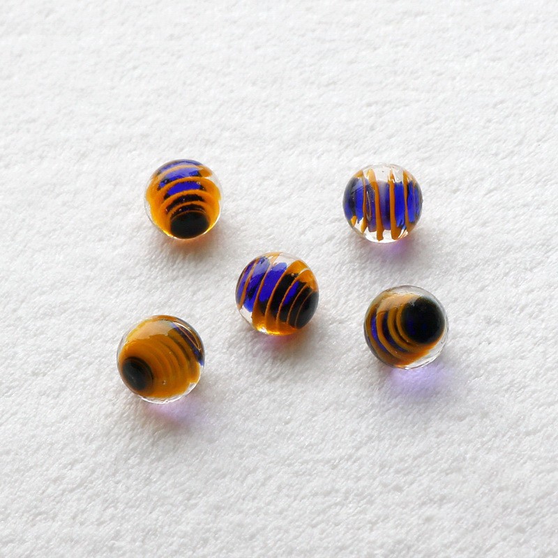 16mm Marbles Glass Beads Orange/Blue Traditional Vintage Classic Toy Games Decor