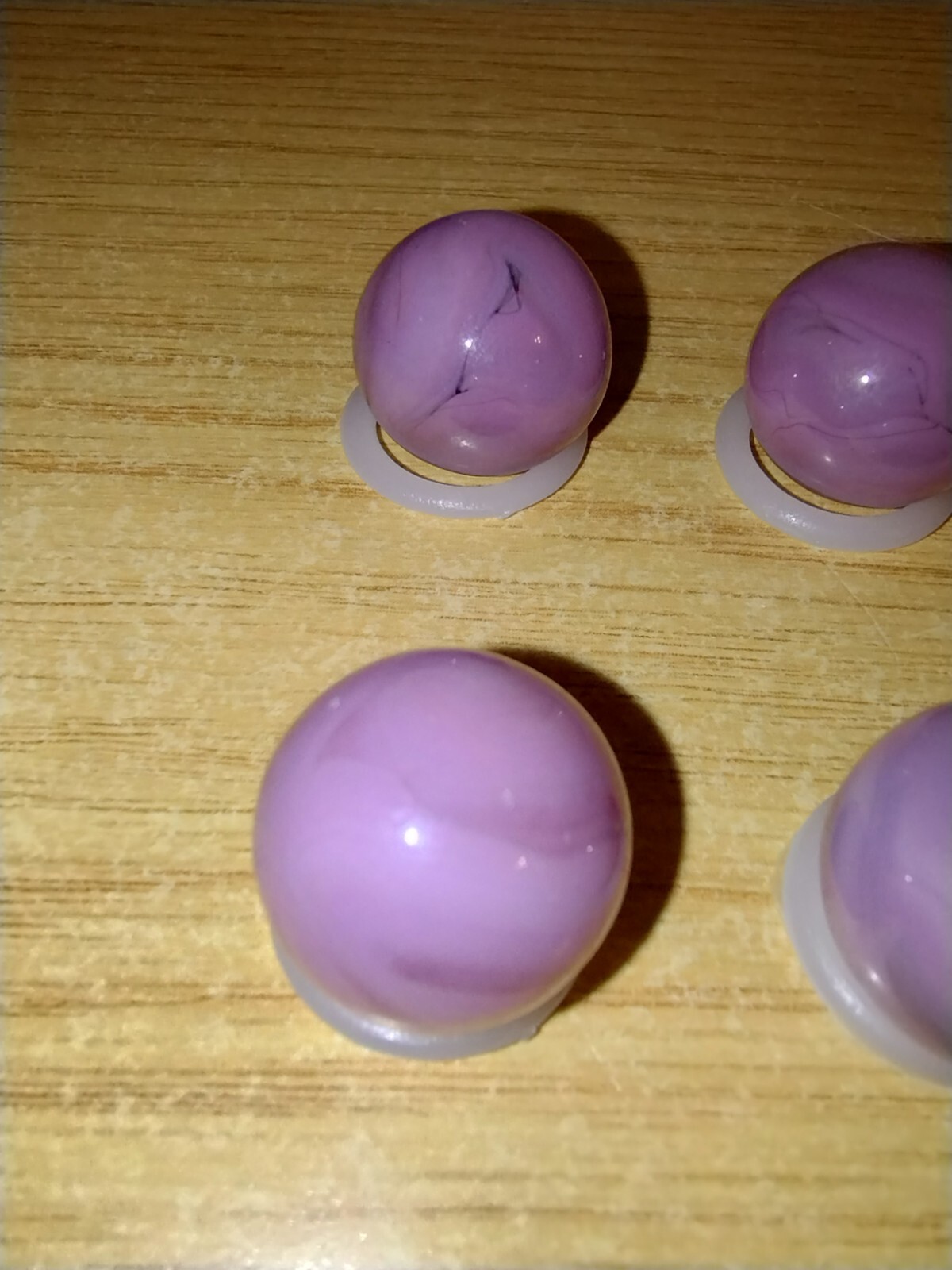 Vintage Lot of 10 Champion Agate Company Pink Purple Lavender Swirl 5/8″ Marbles