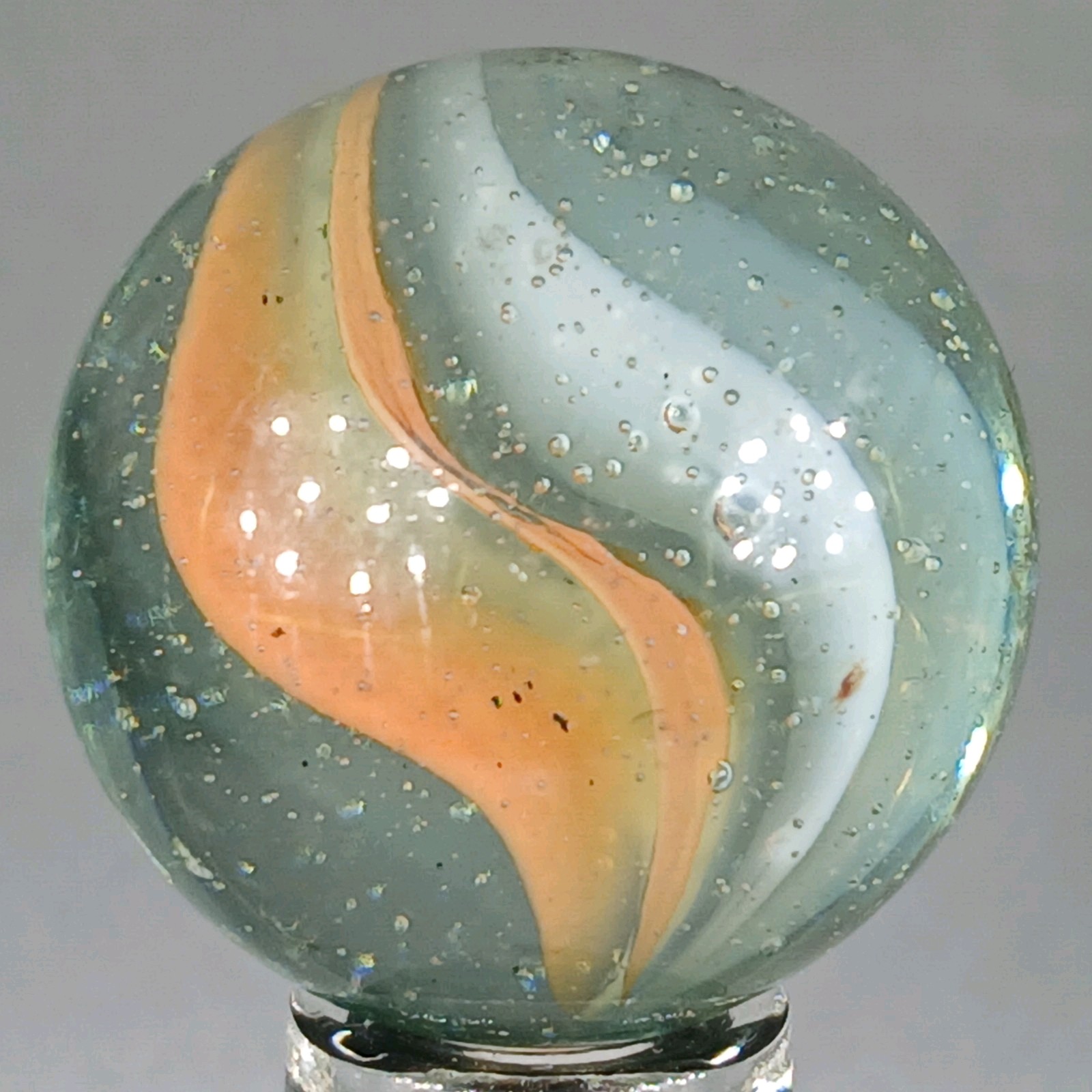 Large Vintage Tri-Color Hybrid Cat’s Eye Marble .99 Inches Near-Mint Condition