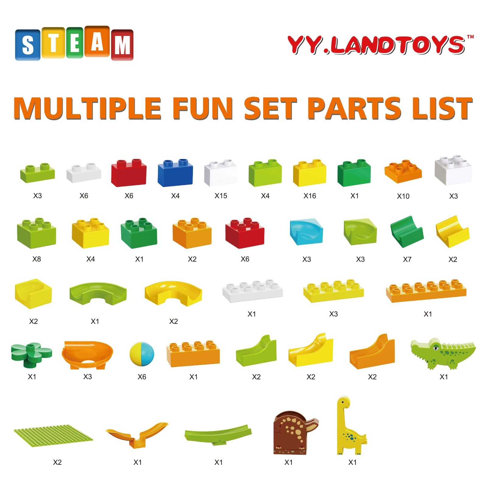 Dinosaur Marble Runs for Kids 4-8 Building Blocks Compatible with LEGO…