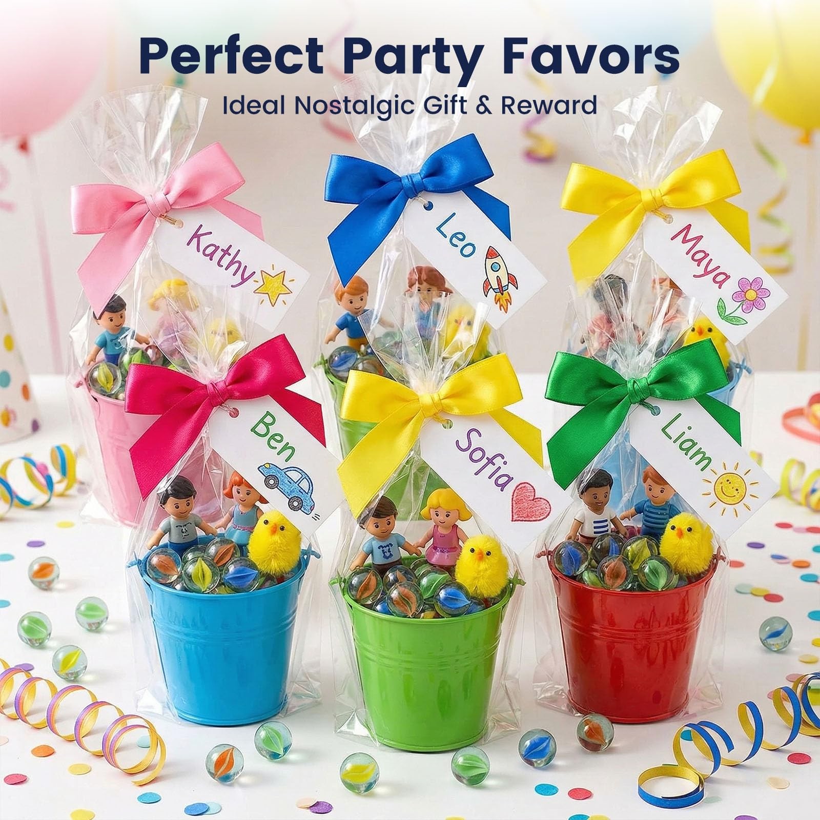 LovesTown 60PCS Glass Marbles Bulk, for Kids Marble Games DIY Medium, Multi