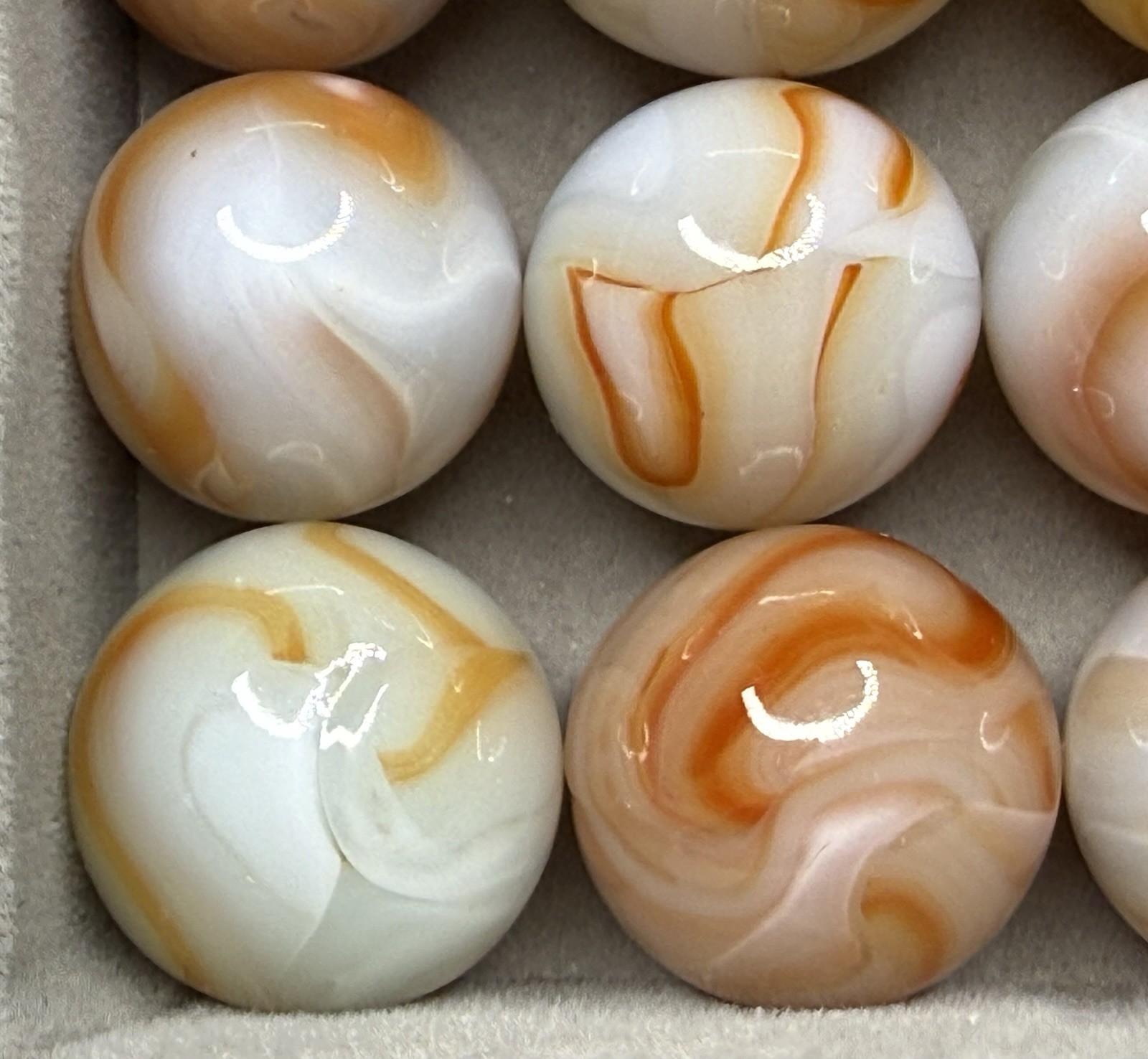 Lot Of 9 Champion Swirl Marbles .57” To .70” NM(+) To Mint