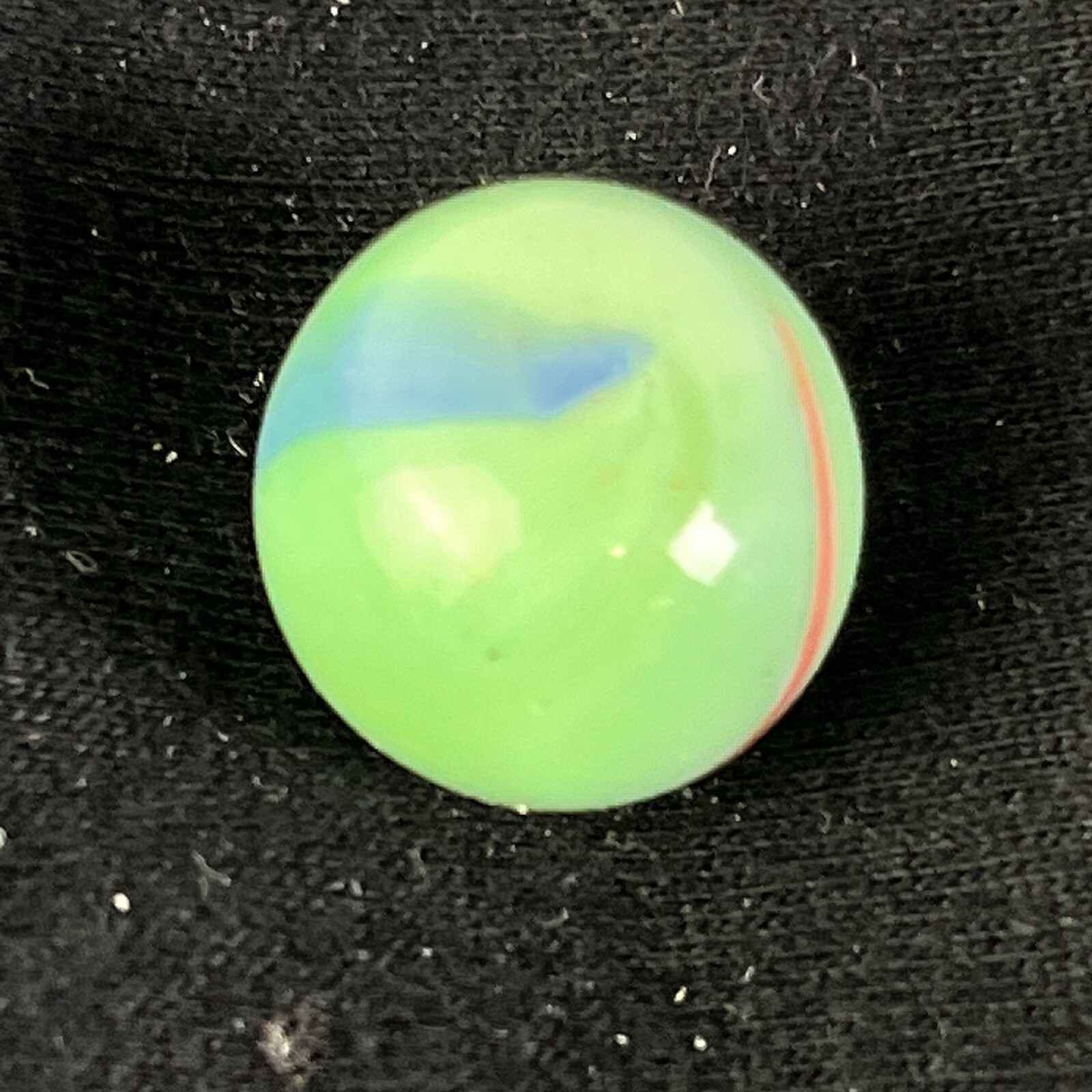 Vintage Akro Agate Peltier Art Swirl Glass Marble .63” Green Yellow Pink Blue