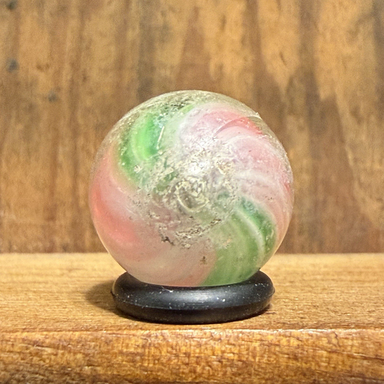 Antique German Handmade Paneled Onionskin Peewee Marble 1/2” Near Mint(+) | 310
