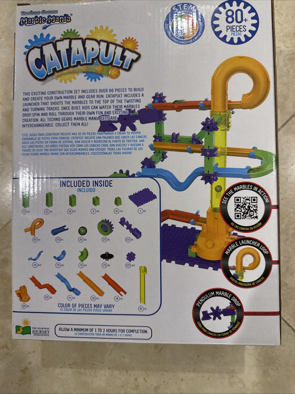 New – The Learning Journey Techno Gears Marble Mania – Catapult 3.0: 80+ Pcs