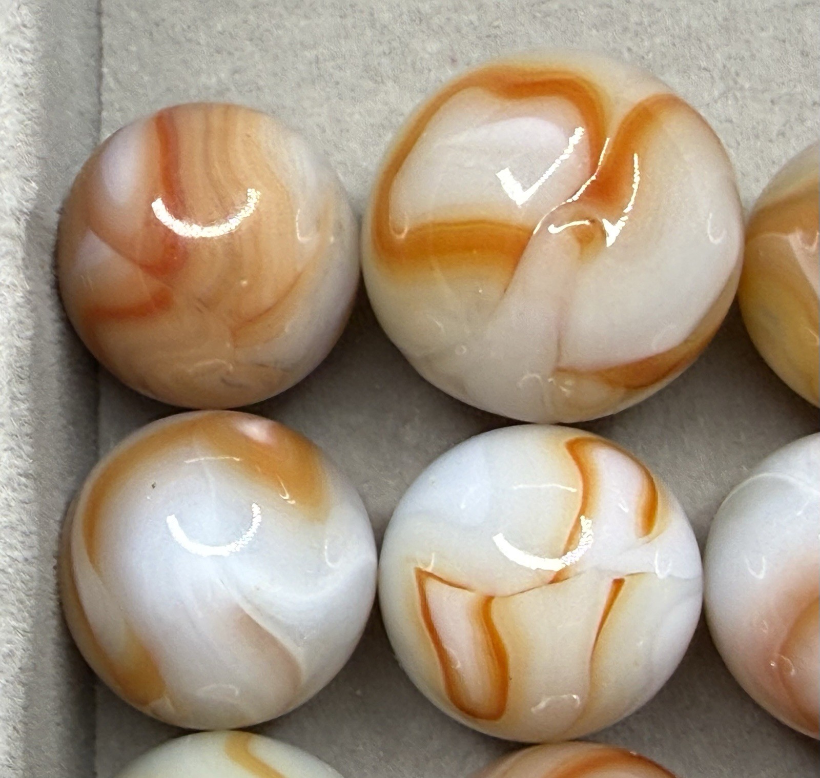 Lot Of 9 Champion Swirl Marbles .57” To .70” NM(+) To Mint