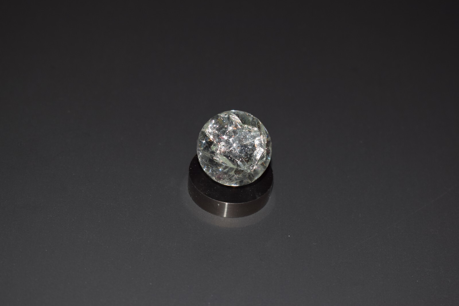 ⭐ Vitro Crystal Clear 💎Jeweled Crackle Glass Toy Marble, Shooter Size .875″=7/8