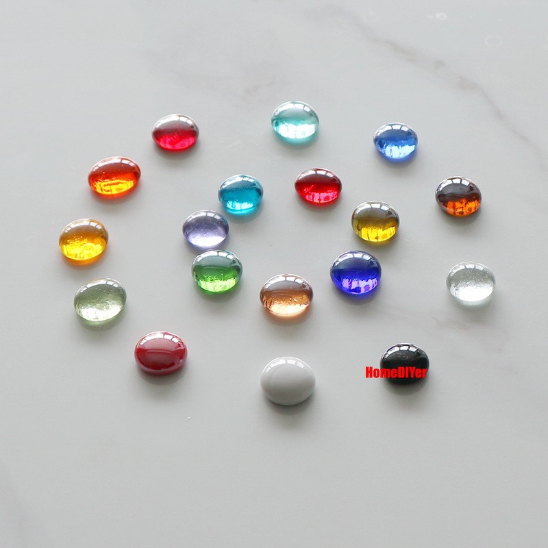 Colourful Flat Glass Marbles Beads Balls Vase Fillers Fish Tanks DIY Decoration