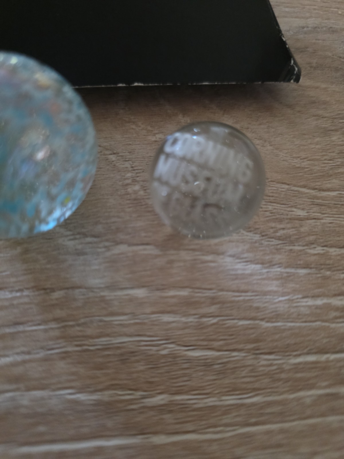 Vacor Snow Flake Marble Ball & Clear Corning Museum Of Glass Marble
