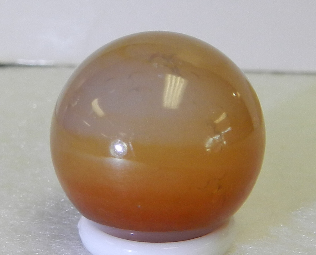 #17158m Vintage Faceted Handmade Agate Shooter Marble .78 Inches