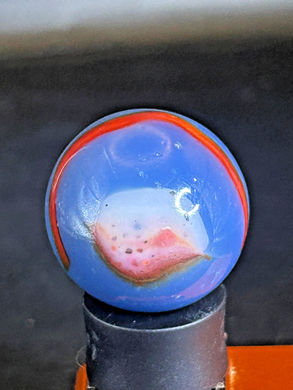 Peltier National Line Rainbo (NLR) Liberty Red & Blue Marble .94″ Mint- SH1