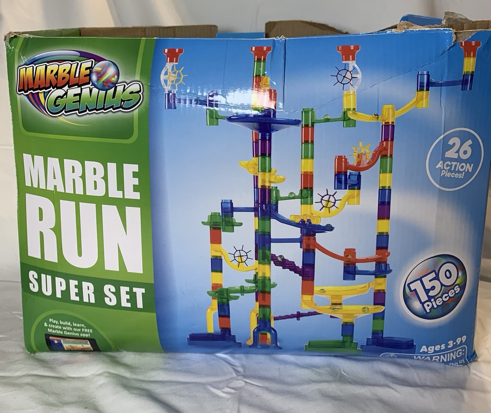 Marble Run Mixed Lot From Different Sets 54 Marbles & 101 Building Pieces