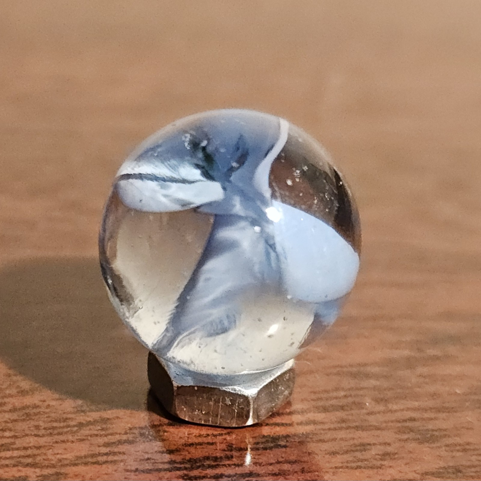 Vintage CE Bogard Light Blue 4 Lobe Floppy .625″ Glass Marble