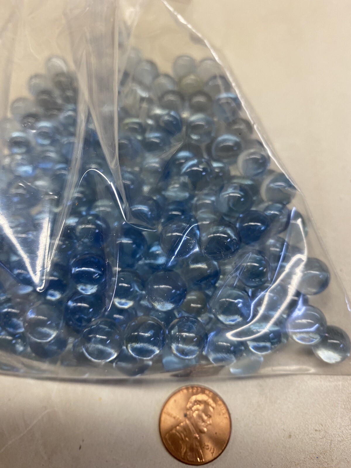Vintage Small Baby Blue Glass West Virginia Marbles – Approximately 9mm