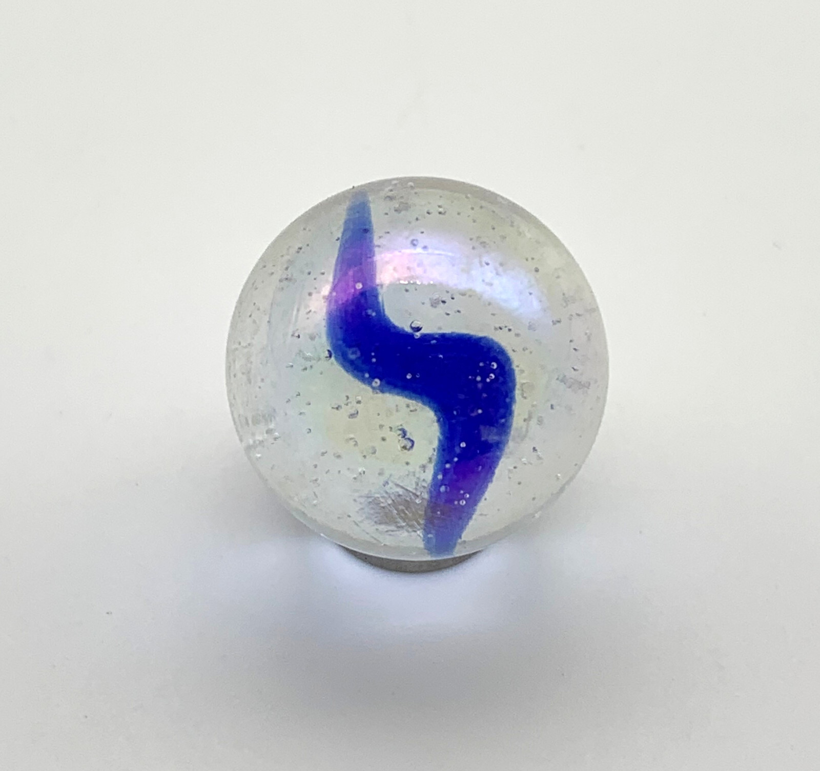 16mm Pk 5 Dark Blue Flame Early Edition Mega Marbles Players Vacor Iridescent