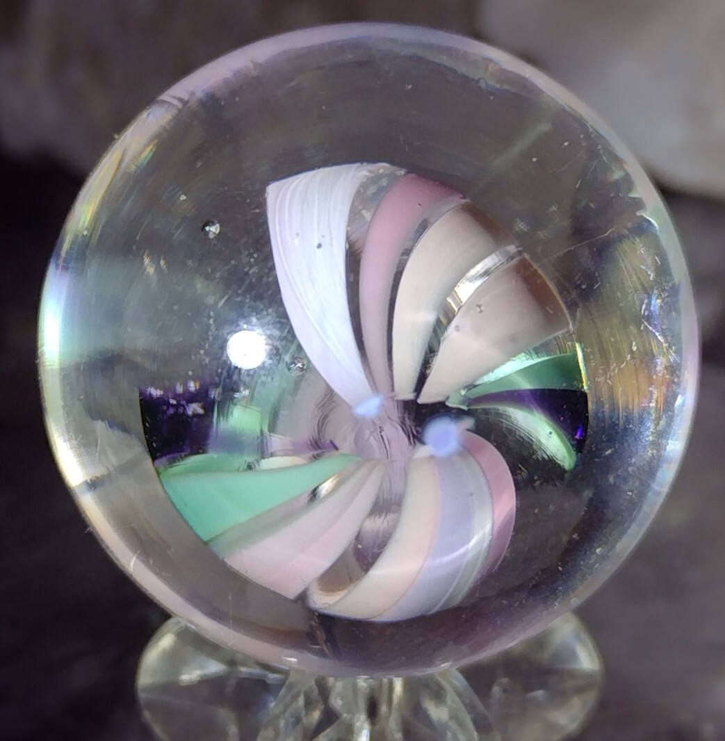 1.29″ CONTEMPORARY ART MARBLES – “LAVENDER PASTELS” -BEAUTY NM+ LOOK