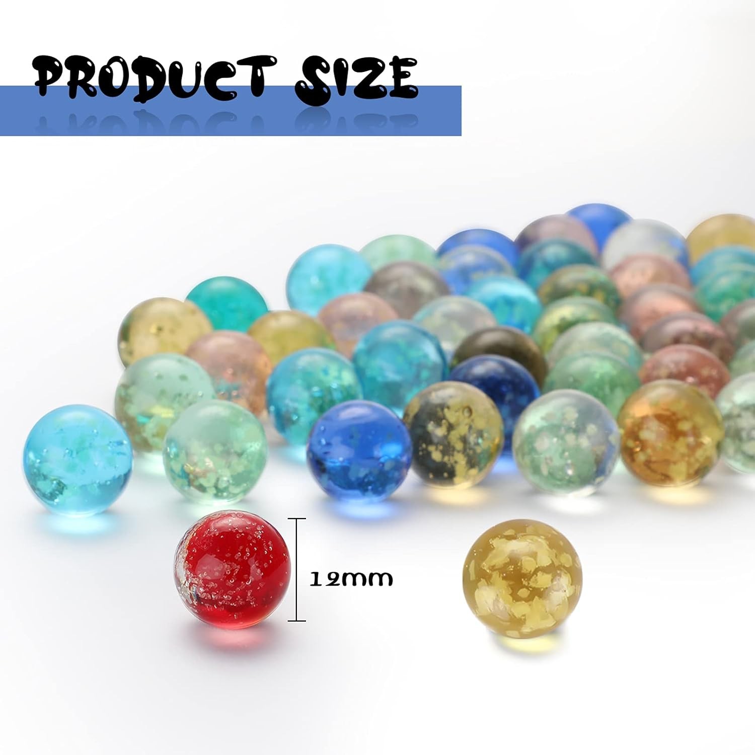 100 Pieces Colorful Glass Marbles Glow in the Dark Multi-Color Luminous Glowing