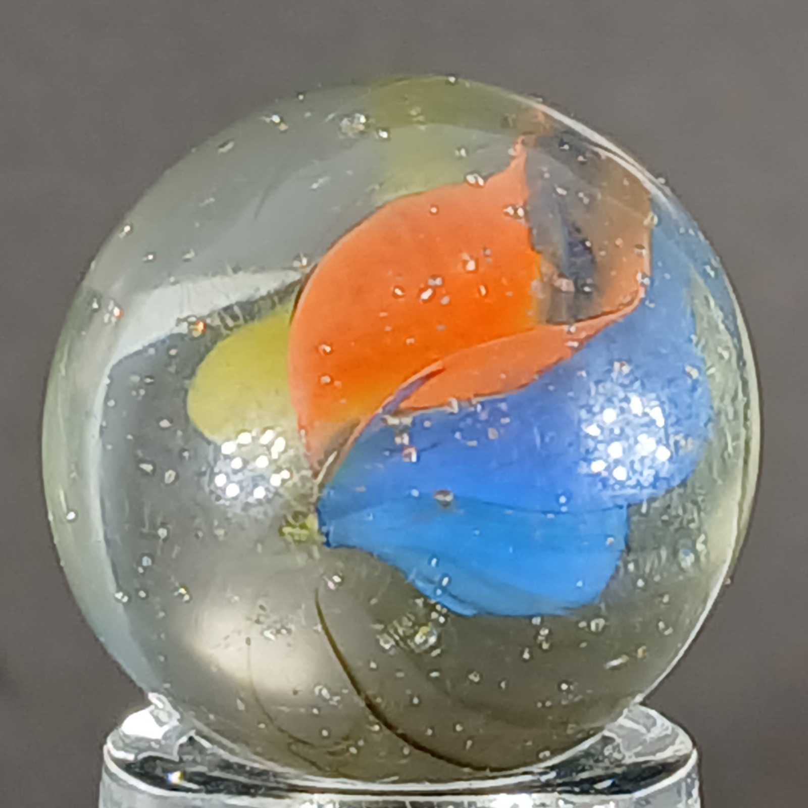 Vintage Tri-Color Hybrid Cat’s Eye Marble .59 Inches Near-Mint Condition