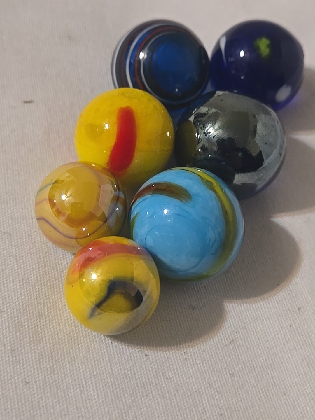 Unbranded Vintage Mixed Marbles Lot Of 7 Pcs Collectible Glass