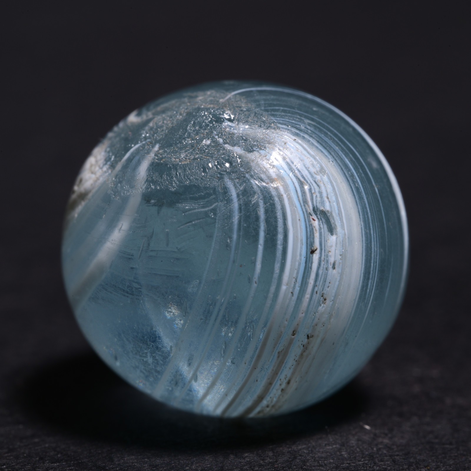 Indian Marble German Handmade Antique Clear & Ice White 14.4mm 9/16”
