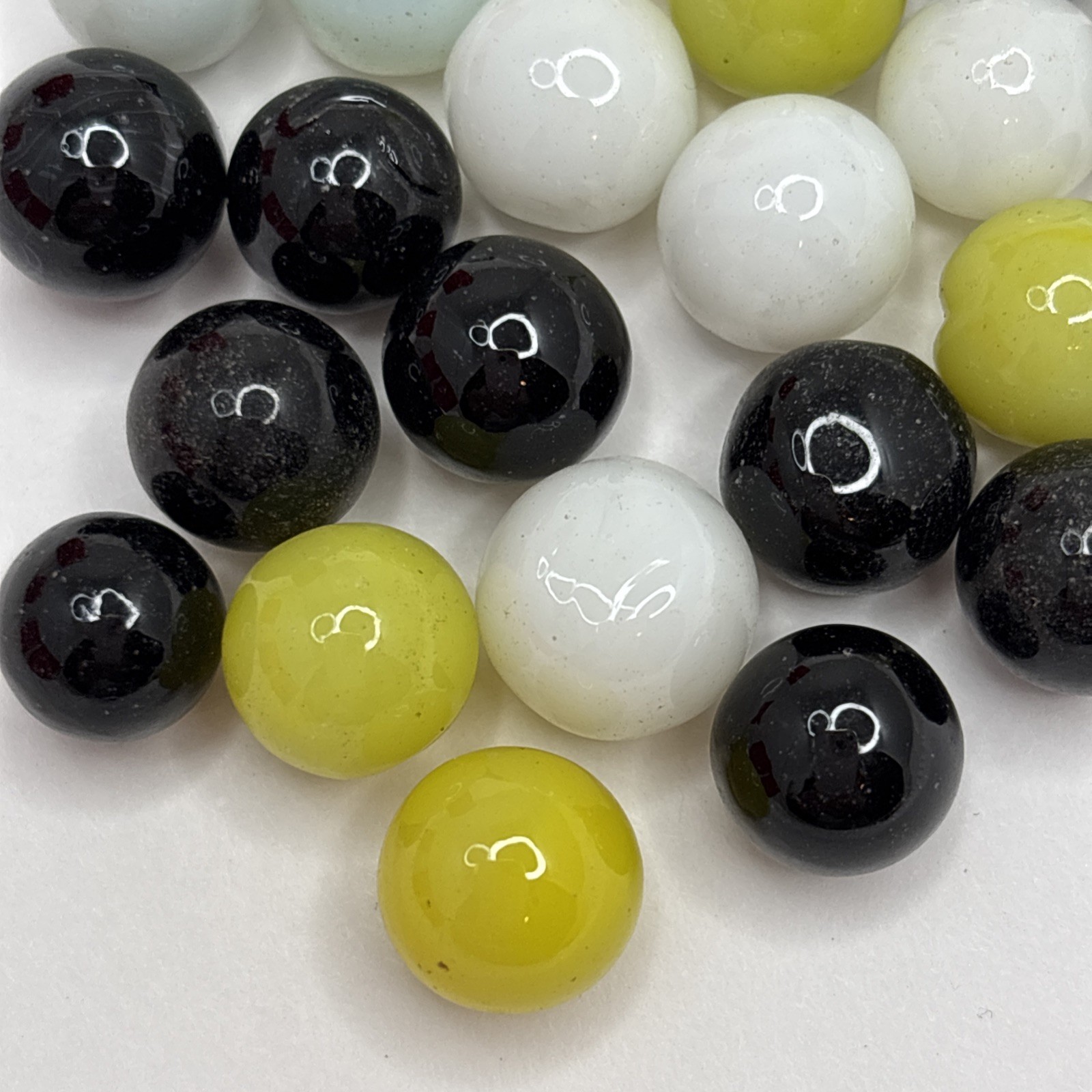 Vintage Bright Color Glass Marbles Lot of 25 Peewee Size G