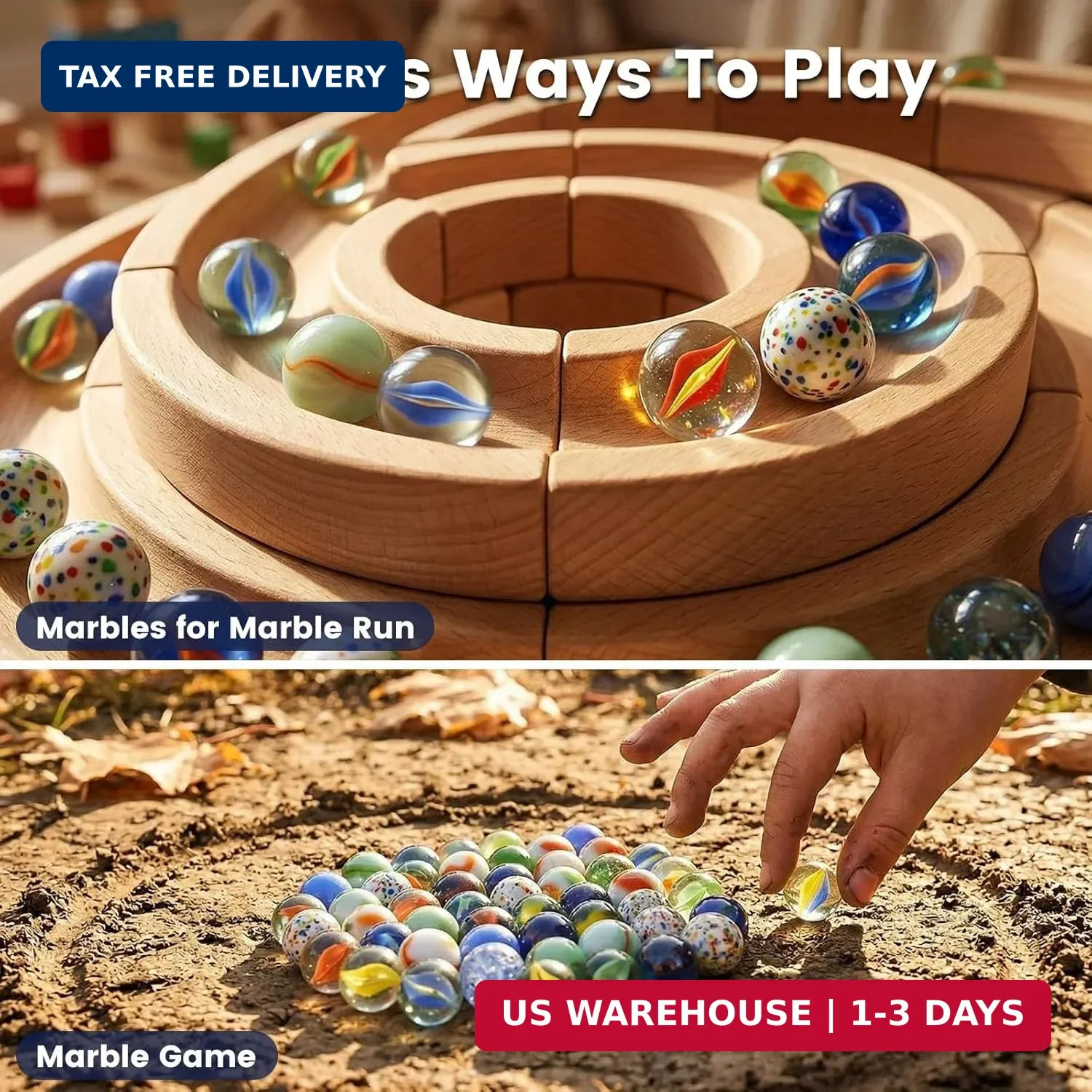POPLAY 160PCS Glass Marbles, Marbles Game for Kids Crafts Colleting