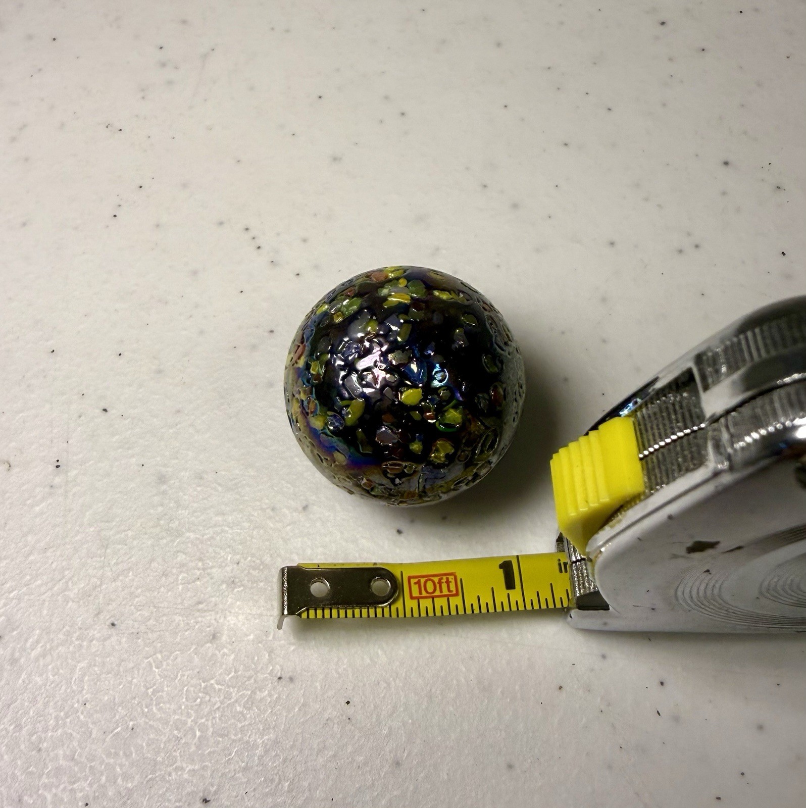 Vintage 1990-2000s Vacor de Mexico 1″ Dark Multicolor Glitterbomb Shooter Marble