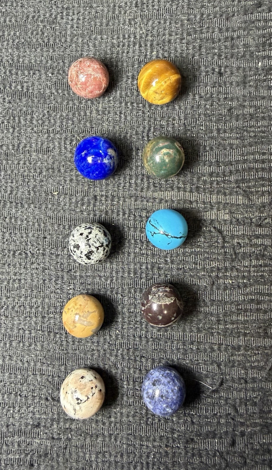 Peewee Marbles/Spheres Natural Stone 1/2” Approx 12mm Lot Of 10 w/case