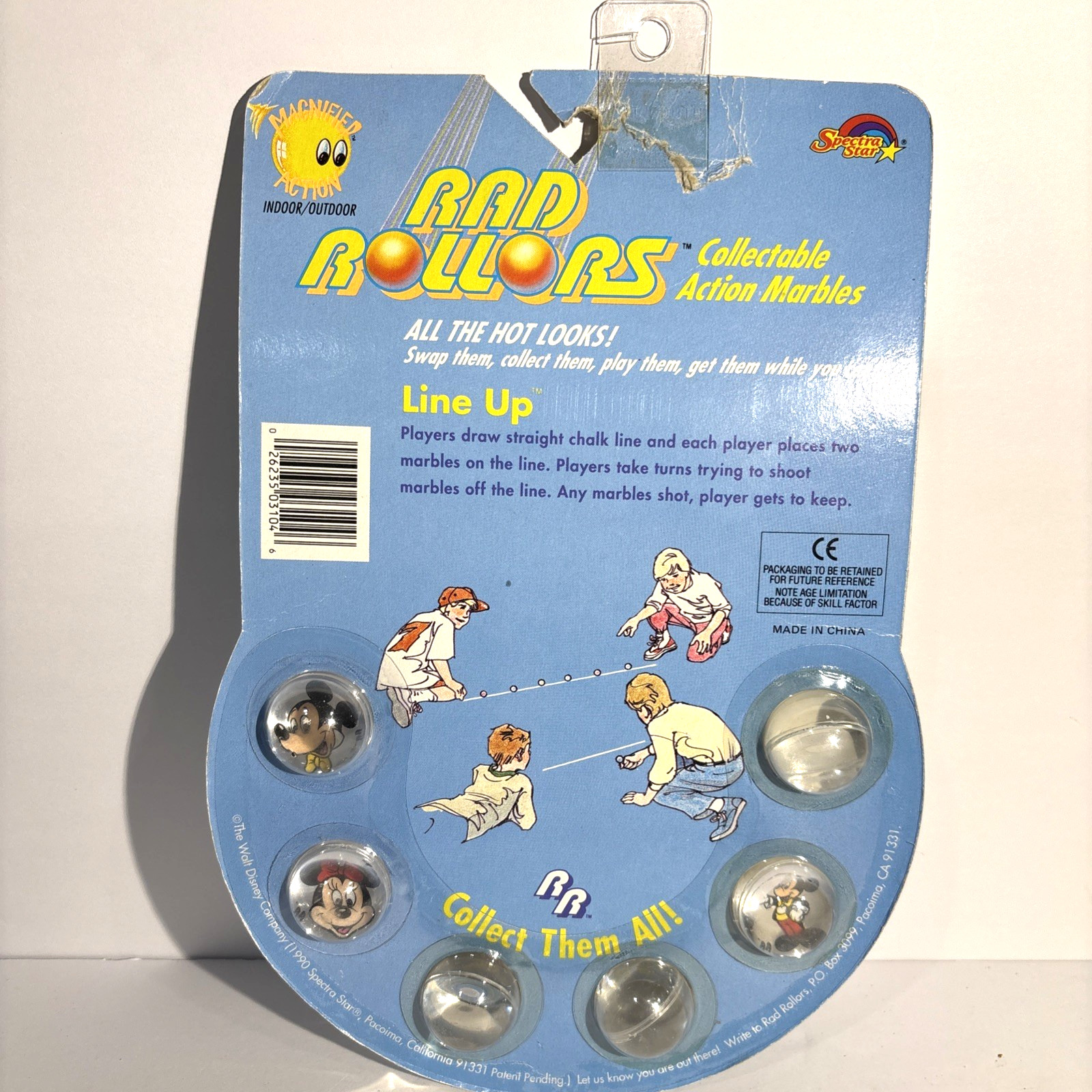 Vintage 1990 Mickey Mouse Rad Rollers Action Marbles Disney Spectra Star NOS