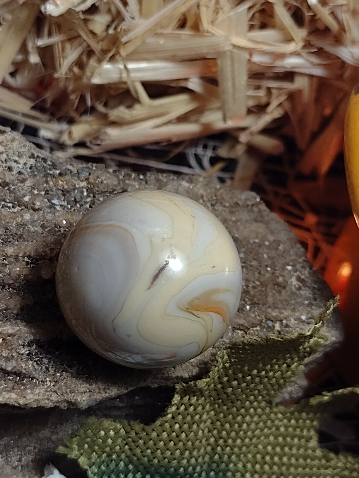 Multi Color Swirl OPAQUE Classic Jabo 🍫 Vintage Marbles Old toys RARE SHOOTER