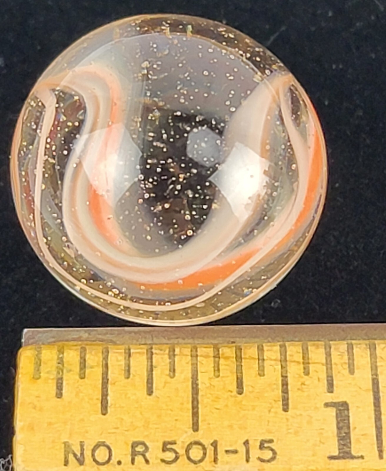 Vitro Agate Horseshoe Cats Eye Vintage Marble 6 Vane Caged Hybrid Shooter MINT!!