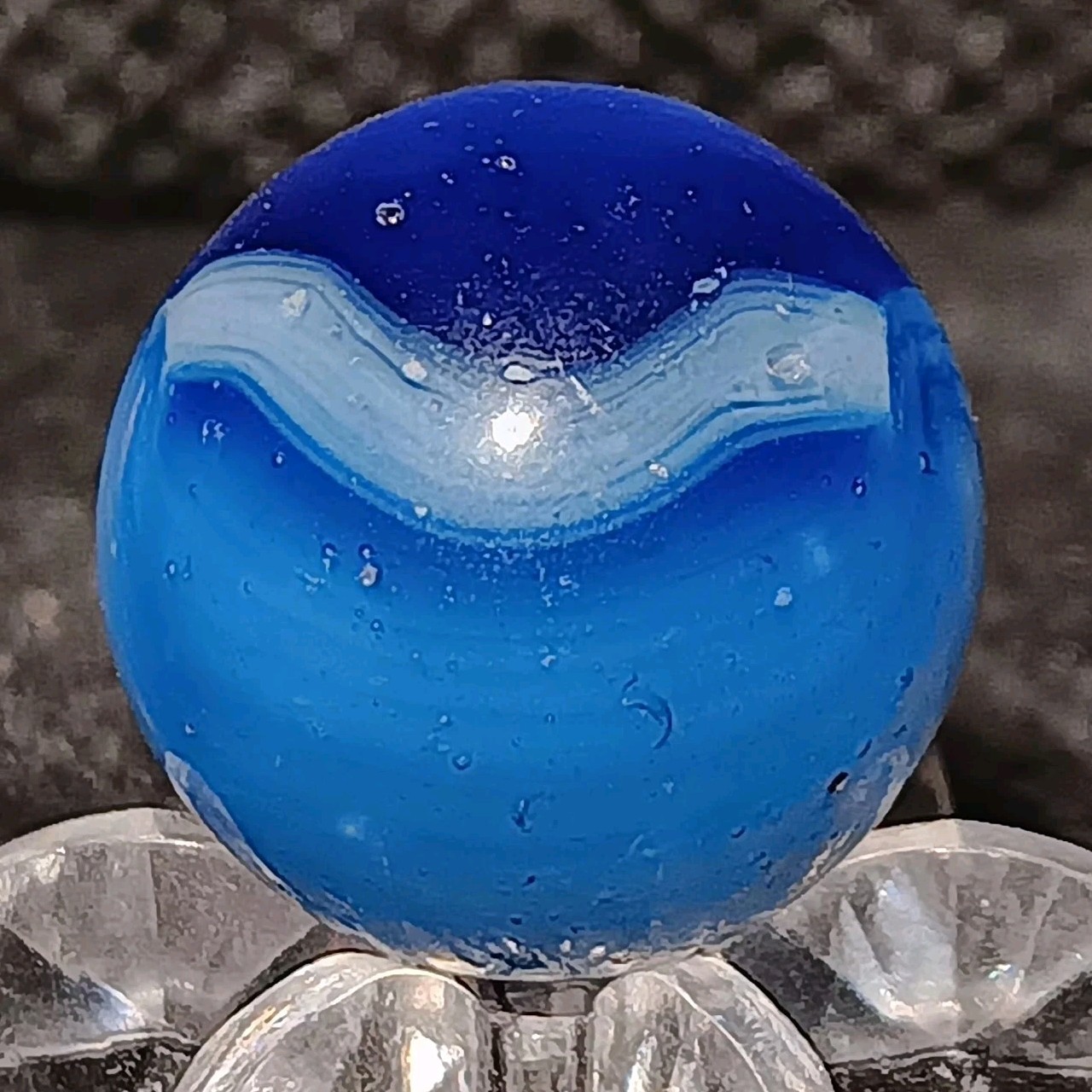 Kokomo Opalescent Glass Rainbo Marble. .61″ Nm. HTF Example