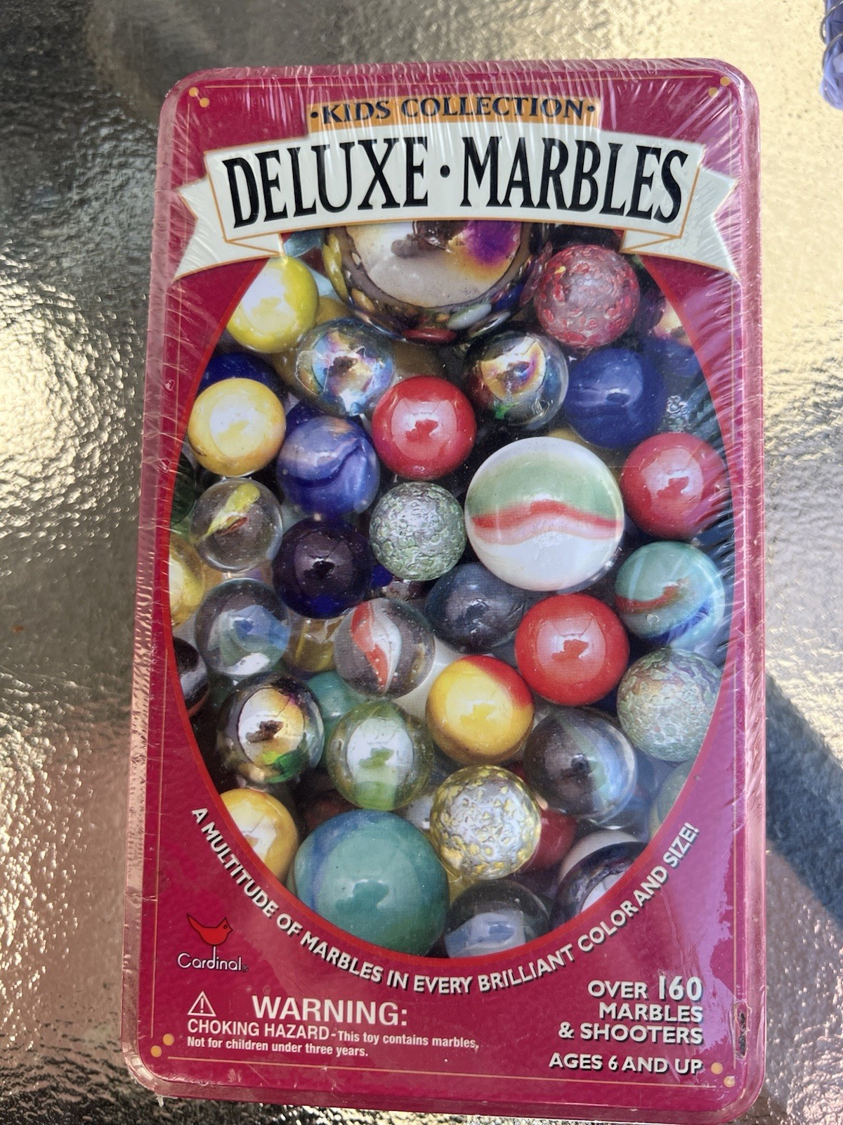 NEW Cardinal Deluxe Brilliant Colored Marbles and Shooters in Tin – NIB Sealed